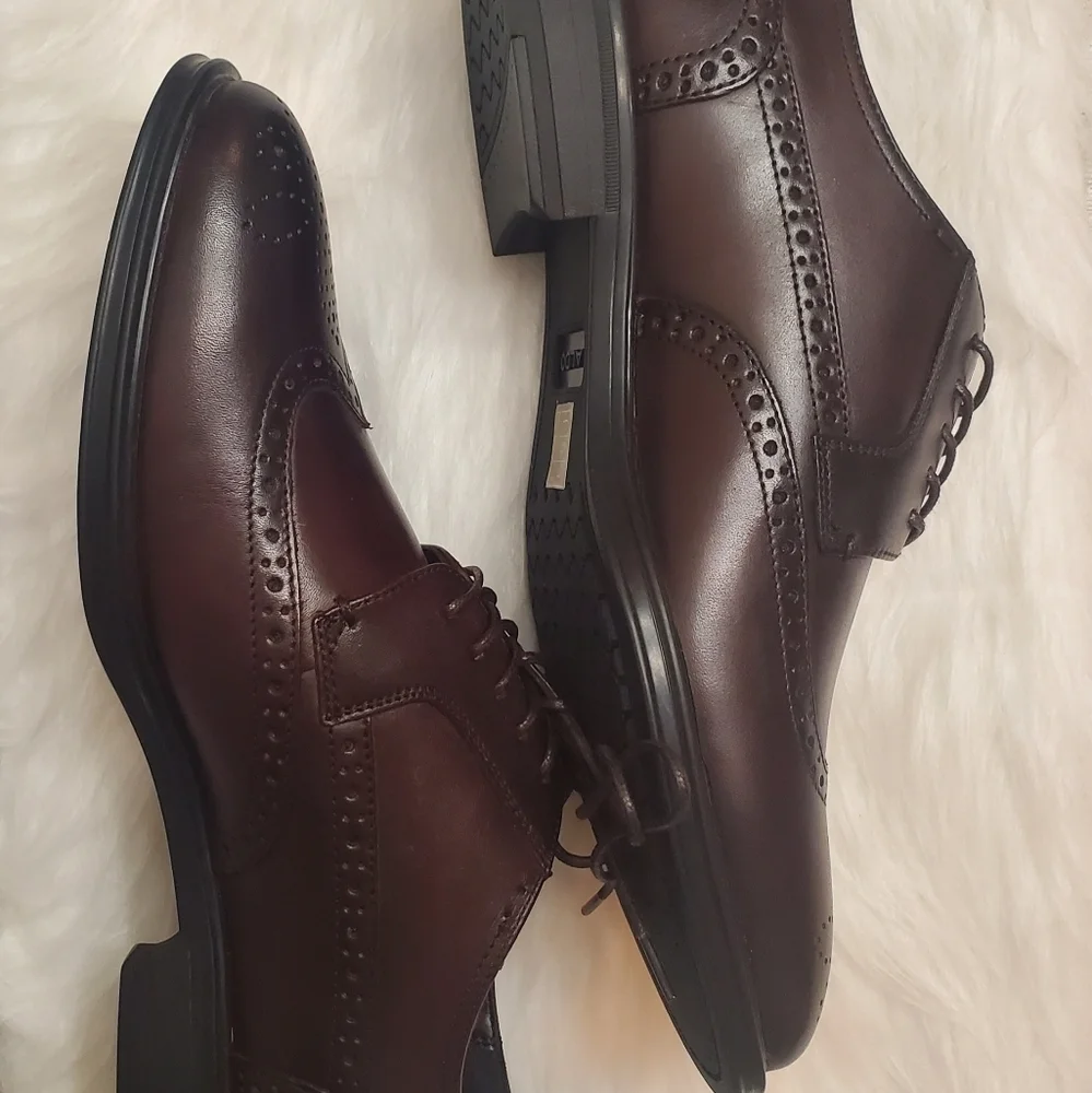 Aldo Men's Dark Brown Leather Wingtip Fratisekflex Oxford shoe Size 8 #4‎